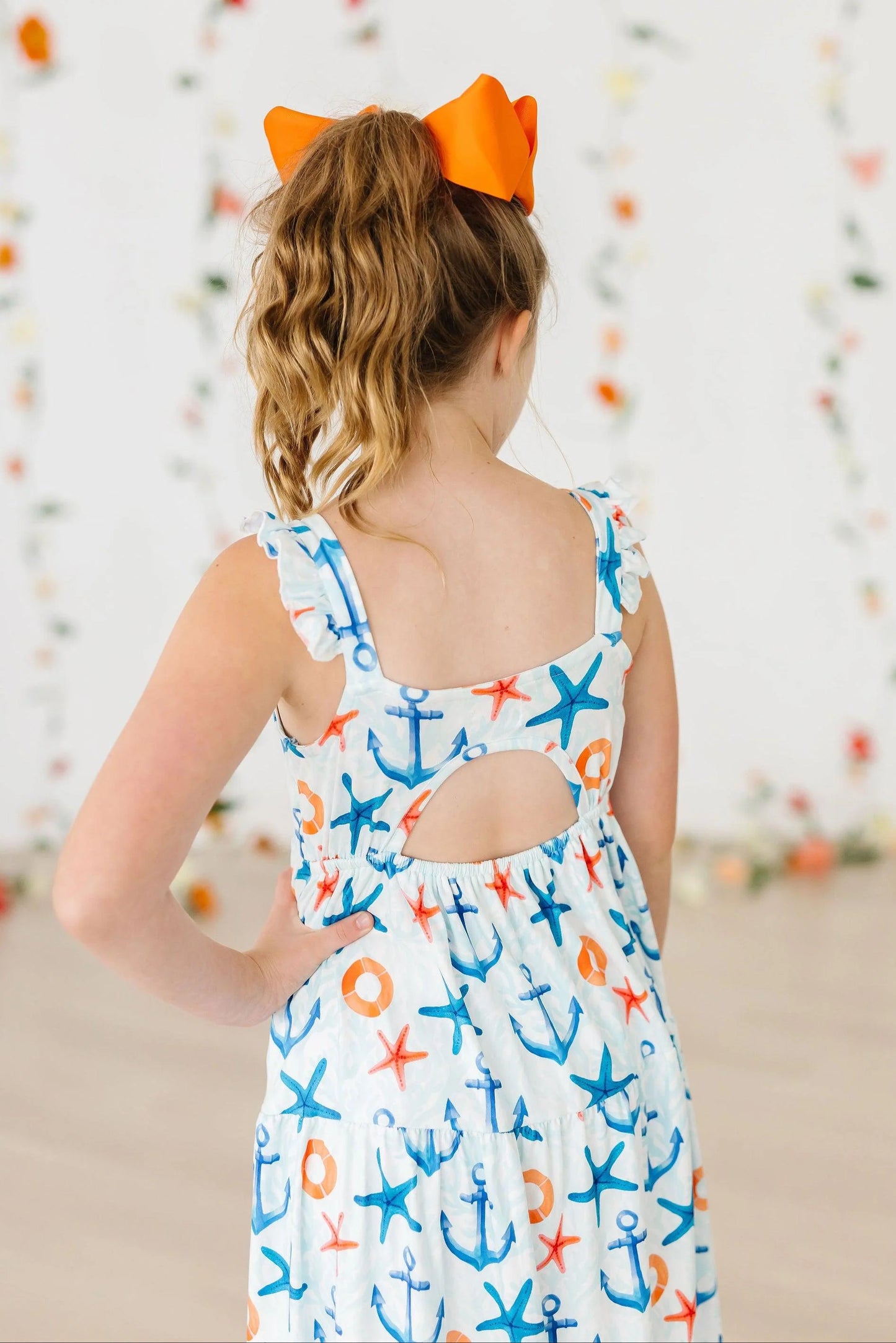 ANCHORS AWAY RUFFLE MAXI DRESS